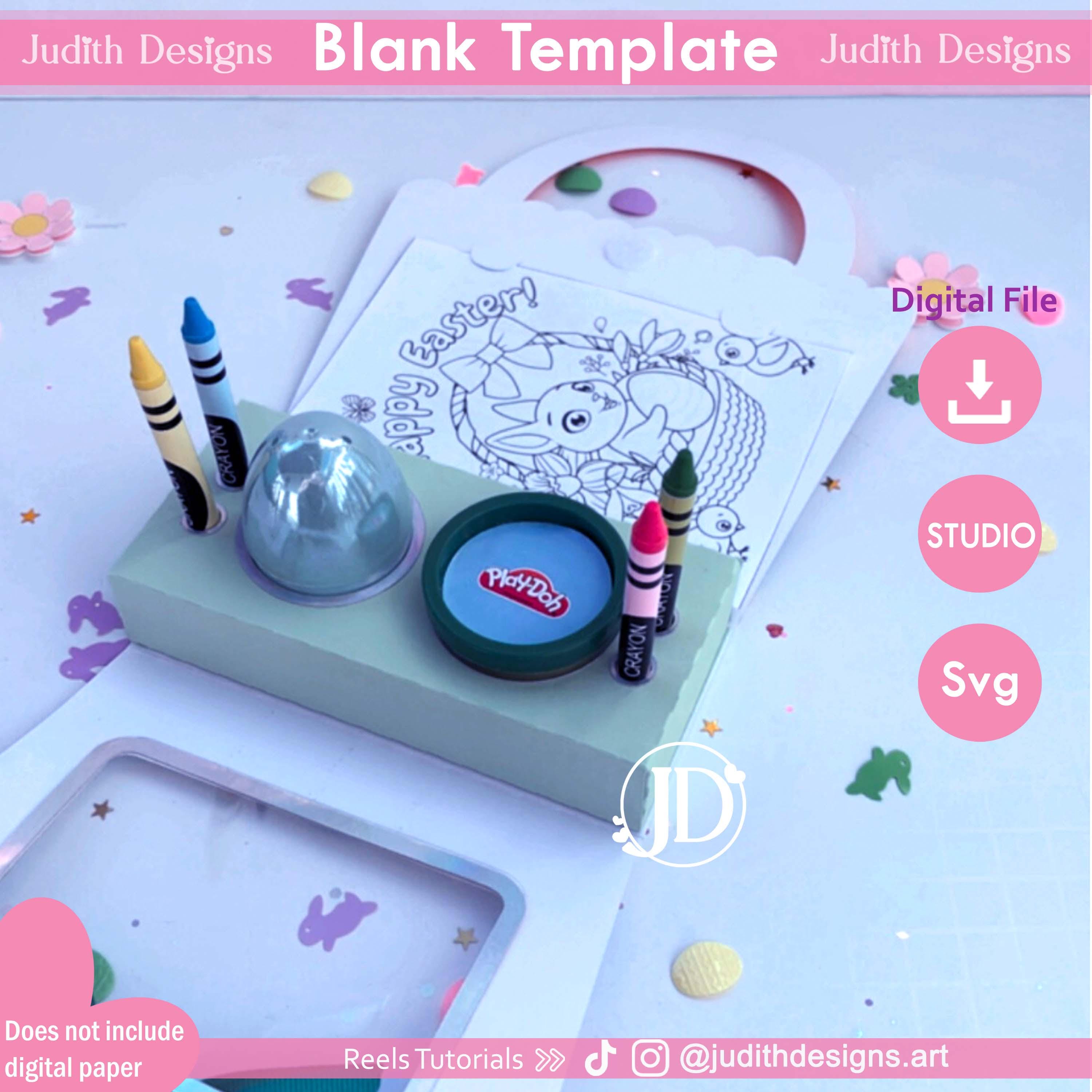 Easter Activity Box Template SVG and Studio, Coloring Activity Easter ...