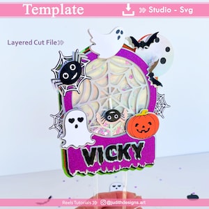 Halloween cake topper for studio and SVG, Halloween cake topper cut file