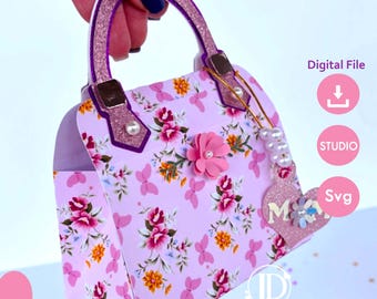 Purse template for mother day, purse box template, cut file in cricut and cameo, Mother's Day bag Box, bag templates