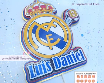 Real Madrid Cake Topper for studio and SVG, Cut File Cake Topper Real Madrid