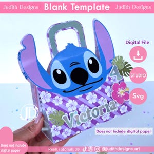 Suitcase coloring template for Cameo and Cricut, Stitch activity Bag for Crayons, Play-Doh 01oz, Stamp.