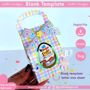 Kinder egg holder template svg and Studio, egg bag holder template cutting file.