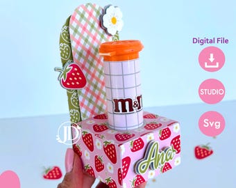 Mini M&M Tube Box Template Cricut and Cameo, Box Template for 1.08 oz Mini MM&#39;s SVG and Studio, Blank Template for Repackaging MM&#39;s.