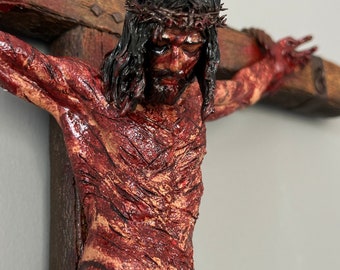 The Passion of the Christ, Realistic, crucifix, Jesus, Catholic art, 3D custom hand-painted figure, Religious Gifts,