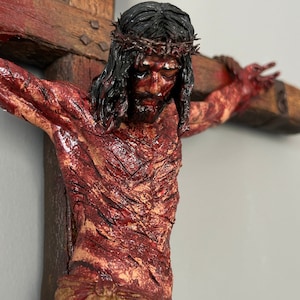 La Pasión de Cristo, Realista, crucifijo, Jesús, arte católico, Figura 3D personalizada pintada a mano, Regalos religiosos,