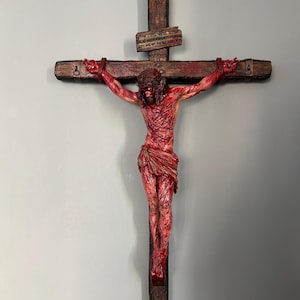 The Passion of the,realistic christ, crucifix, Jesus, Catholic art, 3D custom hand-painted figure, Religious Gifts,