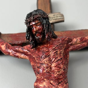 The Passion of the,realistic christ, crucifix, Jesus, Catholic art, 3D custom hand-painted figure, Religious Gifts,