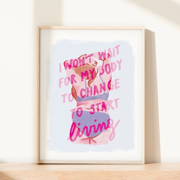 Quotes About Life Bathroom Products Body Positive Art Feminist Poster Anxiety Artwork Inspirational Wall Hanging Female Empowerment