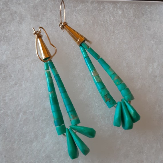 Two Pairs of American Indian Turquoise Earrings, … - image 2