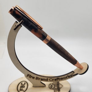 Broad Style Twist Pen in Orange/Black/White Swirl