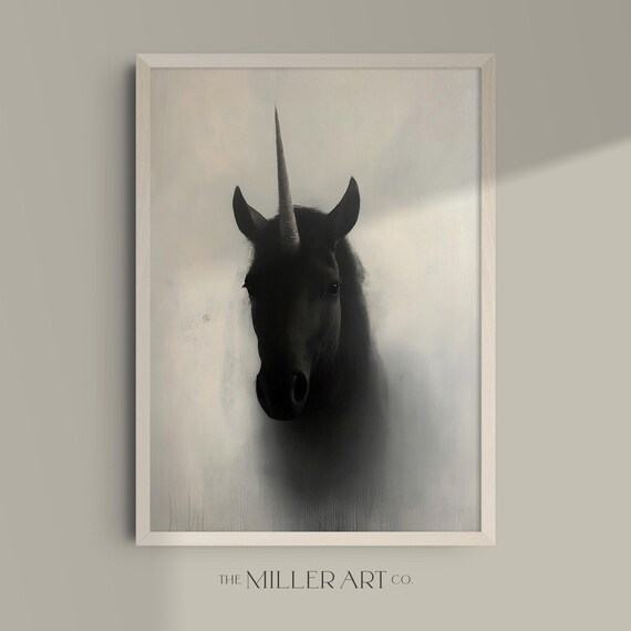Mythical Creature Unicorn Print: Dark Fantasy Art, Gothic Lover Artwork (Digital Download)