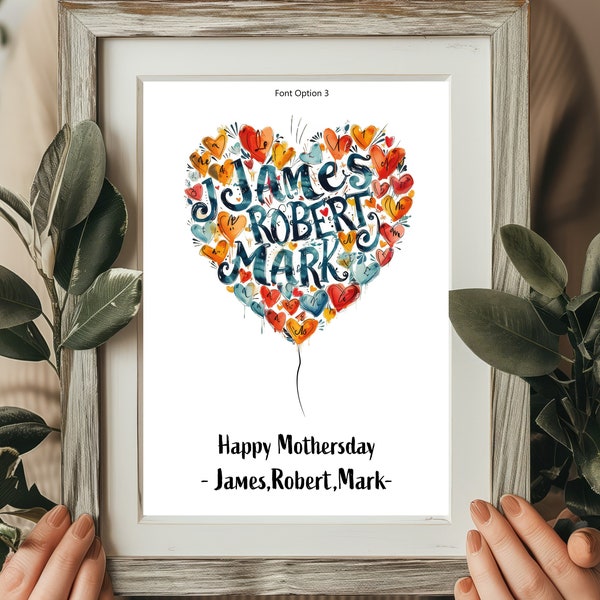 Mother's Day gift heart, personalized expression for mother, DIY baby birthday, nanny birth souvenir, last minute for mom heart shape name