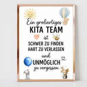 Abschiedsgeschenk für Kita Team | Druckbar Dankesagen | Verabschiedung Kindergarten | Poster Erzieherin | digitale Datei | DIY Geschenk Idee