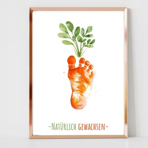 Frohe Ostern Druckbar | Ostern Karotte| Fußabdruck-Andenken Kinder | Geschenk Lehrer,Eltern, Großeltern, Mama, Papa, Oma, Opa | Kindergarten