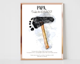 Father&#39;s Day Gift Footprint, for Dad, DIY Baby Birthday, Keepsake, for Toddler Digital Download to Print You Are Awesome