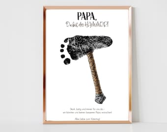Father&#39;s Day Gift Footprint, for Dad, DIY Baby Birthday, Keepsake, for Toddler Digital Download to Print You Are Awesome