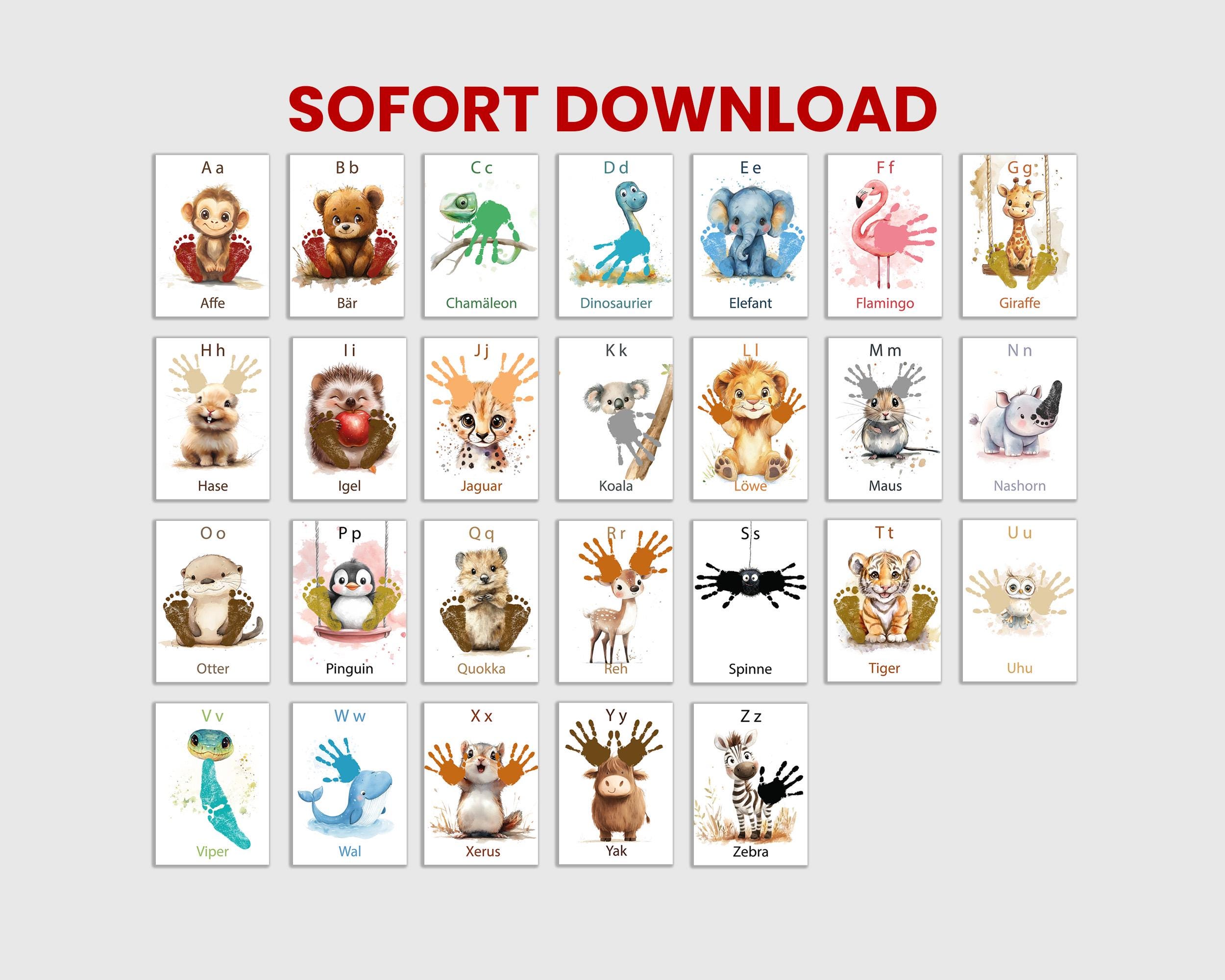 39 Awesome Animal Crafts For Kids 8 Handprint Alphabet Book Template Preschool Kindergarten Craft DIY…