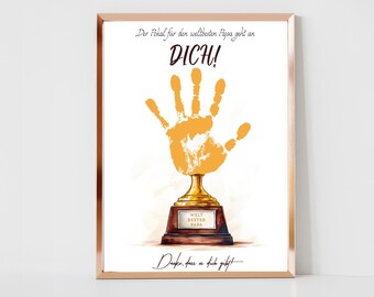 Father&#39;s Day Cup Gift Handprint, for Dad, DIY Baby Birthday, Keepsake, for Toddler Digital Download to Print World&#39;s Best Dad