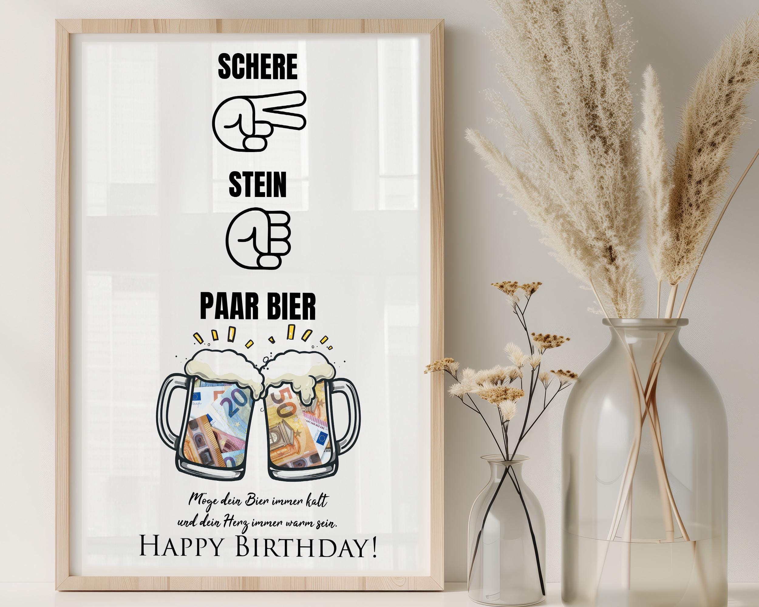 Printable Money Gift for a Man's Milestone Birthday | Funny Gift Idea for Best Friend, Humorous, Last-minute Gift for Beer Lovers, Digital Download - Etsy
