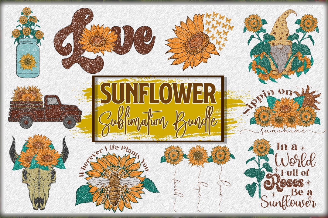 Sunflower PNG Bundle, Sunflower Quotes Png, Sunflower Design Png ...