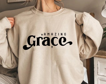 Amazing Grace Svg PNG Retro Christian Sublimation Design Faith png, Bible Verse png, Trendy Aesthetic png, Jesus Shirt File, Religious svg