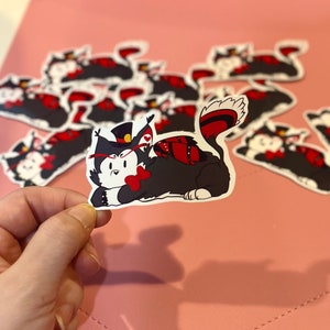 Husk Hazbin Hotel Vinyl Sticker Waterproof no mess Glossy white digital art Fanart