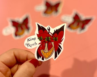 Alastor the Radio Demon Vinyl Sticker Fanart from Hazbin Hotel Cartoon