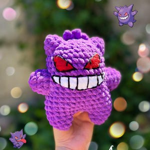 Gengar Crochet Pattern PDF | Amigurumi Ghost Pokémon Pattern | Instant Download