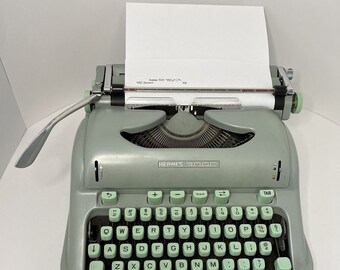 HERMES 3000 Typewriter 1959 Switzerland Serial # 3020792 w/ Case, Key & Manuals