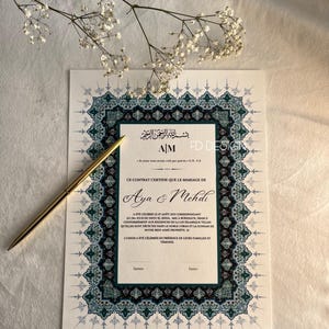 Certificat de mariage religieux / Nikkah Certificate