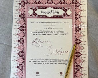 Religious Marriage Certificate / Nikkah Certificate