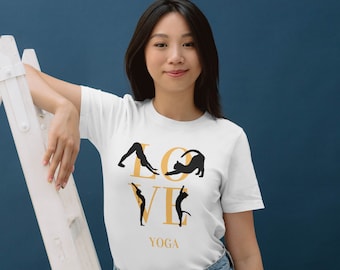 Camiseta unisex Diseño de gato, camiseta gráfica de gato, camiseta amante de los gatos, gatos y yoga