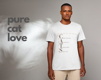 T-shirt unisexe avec motif chat, t-shirt graphique chat, t-shirt pour amoureux des chats, slogan de chat