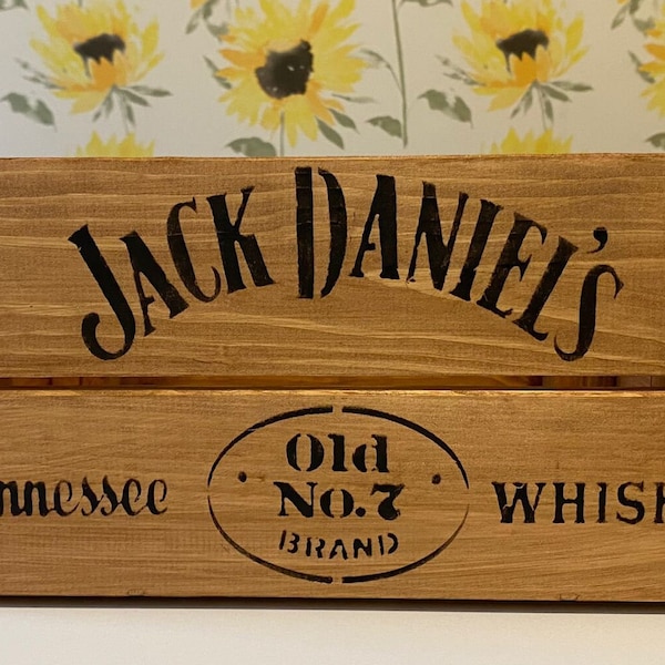 Jack Daniels Wooden crate hamper No.7 Tennessee Whiskey Hamper Gift Present