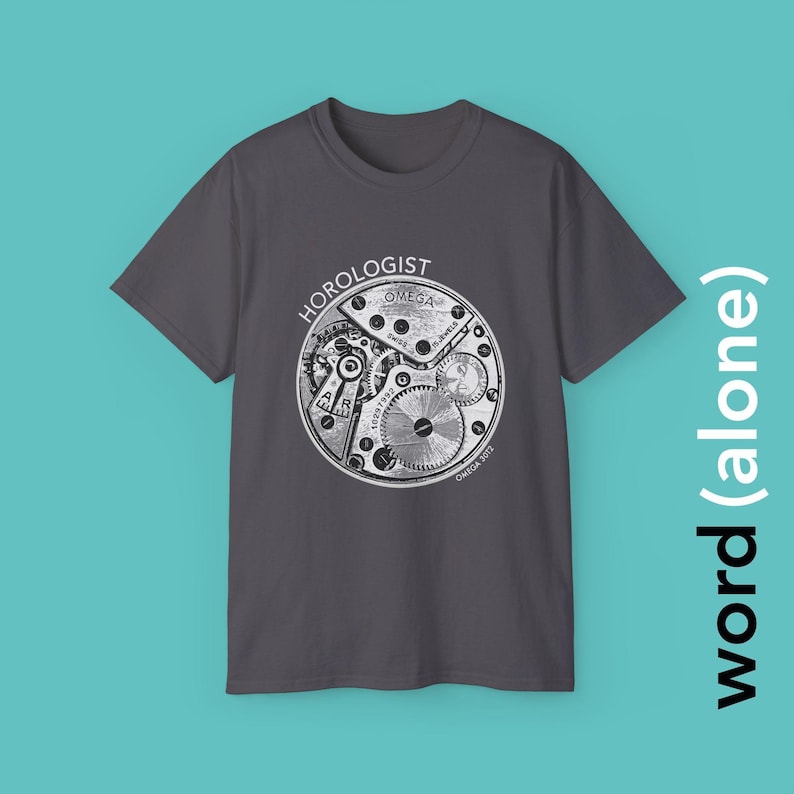 Horolog T-Shirt - Omega Uhrwerk - Word (Alone) Grafik Bild 1