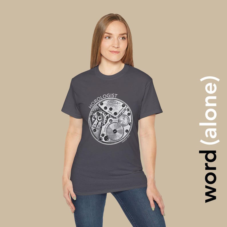 Horolog T-Shirt - Omega Uhrwerk - Word (Alone) Grafik Bild 4