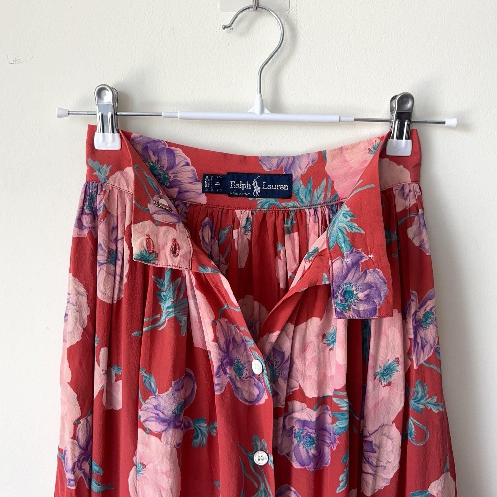 Vintage ralph lauren silk skirt - Etsy 日本