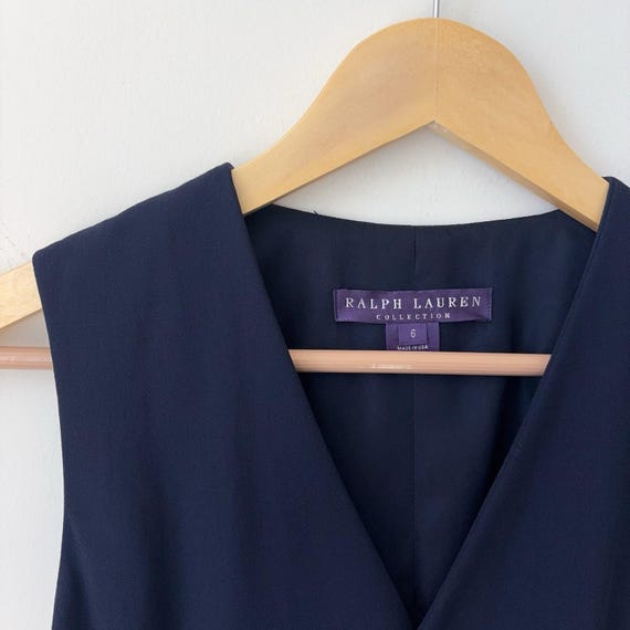 Ralph Lauren Purple Label, Ralph Lauren Collection Purple Label Navy Blue Wool Waistcoat Vest Size 6 MiUSA