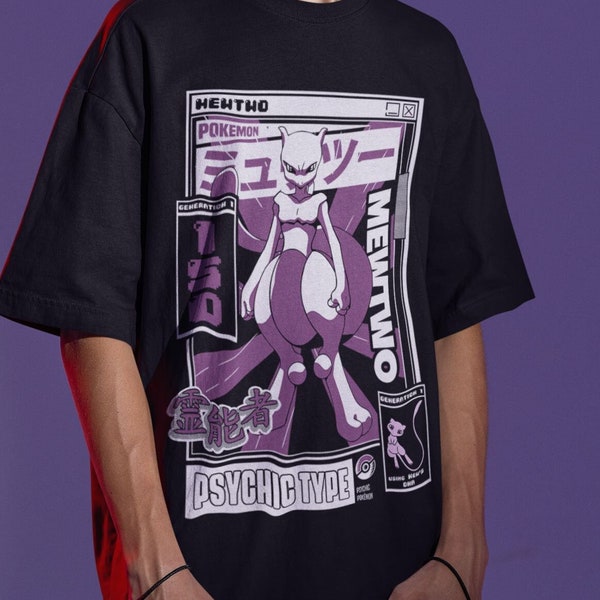 Mewtwo Unisex T-shirt Graphic Tee Homage Shirt Monster Kawaii Shirt Mewtwo Gift Japanese Anime Shirt