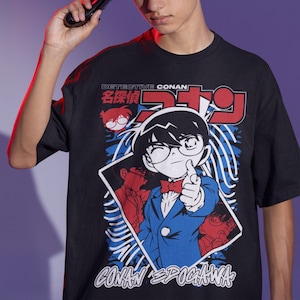 Maglietta anime vintage di Detective Conan degli anni '90
