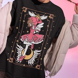 UNISEX - Camiseta Kero Pudding Cups, Cardcaptor Sakura Kinomoto Kero Cerberus 90s Anime Estética Vaporwave Fairy Kei Jersey Camiseta de manga corta