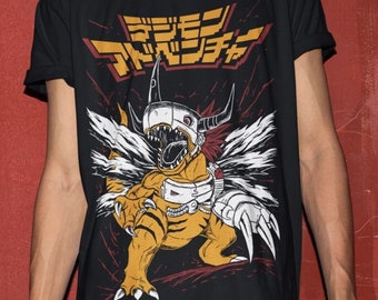 Camiseta Metal Greymon - agumon - Camisa Greymon - Koromon - Wargreymon - Botamon