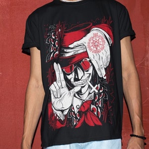 Ultimate Vampire Shirt, Vampire Hoodie, Anime Hellsing Shirt, Alucard Hellsing Hoodie, Hellsing shirt, Pentagram Hoodie, Hellsing Tee