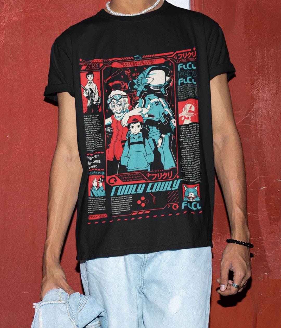 90s フリクリ Fooly Cooly Tシャツ XLサイズ イエロー