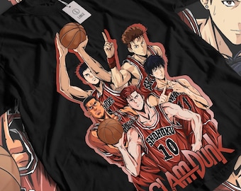 slamdunk tshirt, slamdunk anime, hanamichi sakuragi Shirt, shohoku shirt, slam dunk manga, japanese anime shirt, Kaede Rukawa shirt