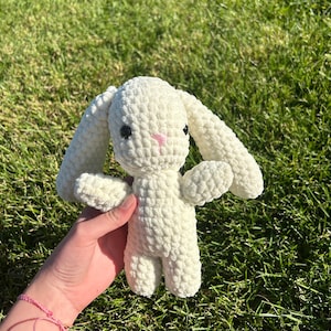 Handmade white crochet bunny