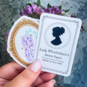 Bridgerton Sticker Set| Lady Whistledown Sticker| Bridgerton Wisteria| Sticker Set| Stickers| Bridgerton Gift| Society Papers Sticker