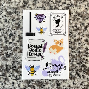 Bridgerton Sticker Sheet| Lady Whistledown Sticker| Bridgerton 4x 6 Sticker Sheet| Stickers| Bridgerton Gift| Society Papers Sticker