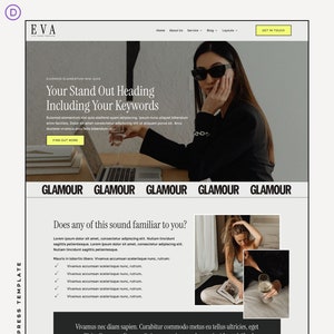 Website Template for Divi Theme & Wordpress | WordPress Divi Theme | WordPress Website | Template For Coaches, SMMs and Service Providers