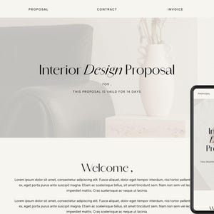 Interior Designer Dubsado Proposal Template |  Dubsado Forms | Dubsado Proposal | Dubsado Proposal For Interior Designer